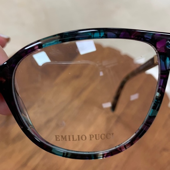 EMILIO PUCCI OPTICAL FRAMES GORGEOUS MULTI COLOR PRINT BLACK BLUE PURPLE 54MM - Picture 11 of 15